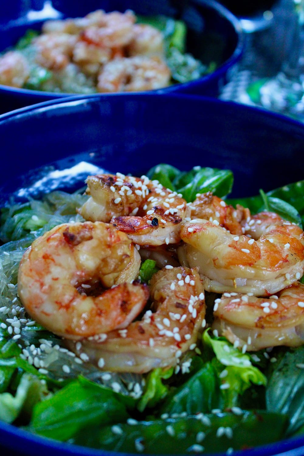 Spicy basil and grilled shrimp.