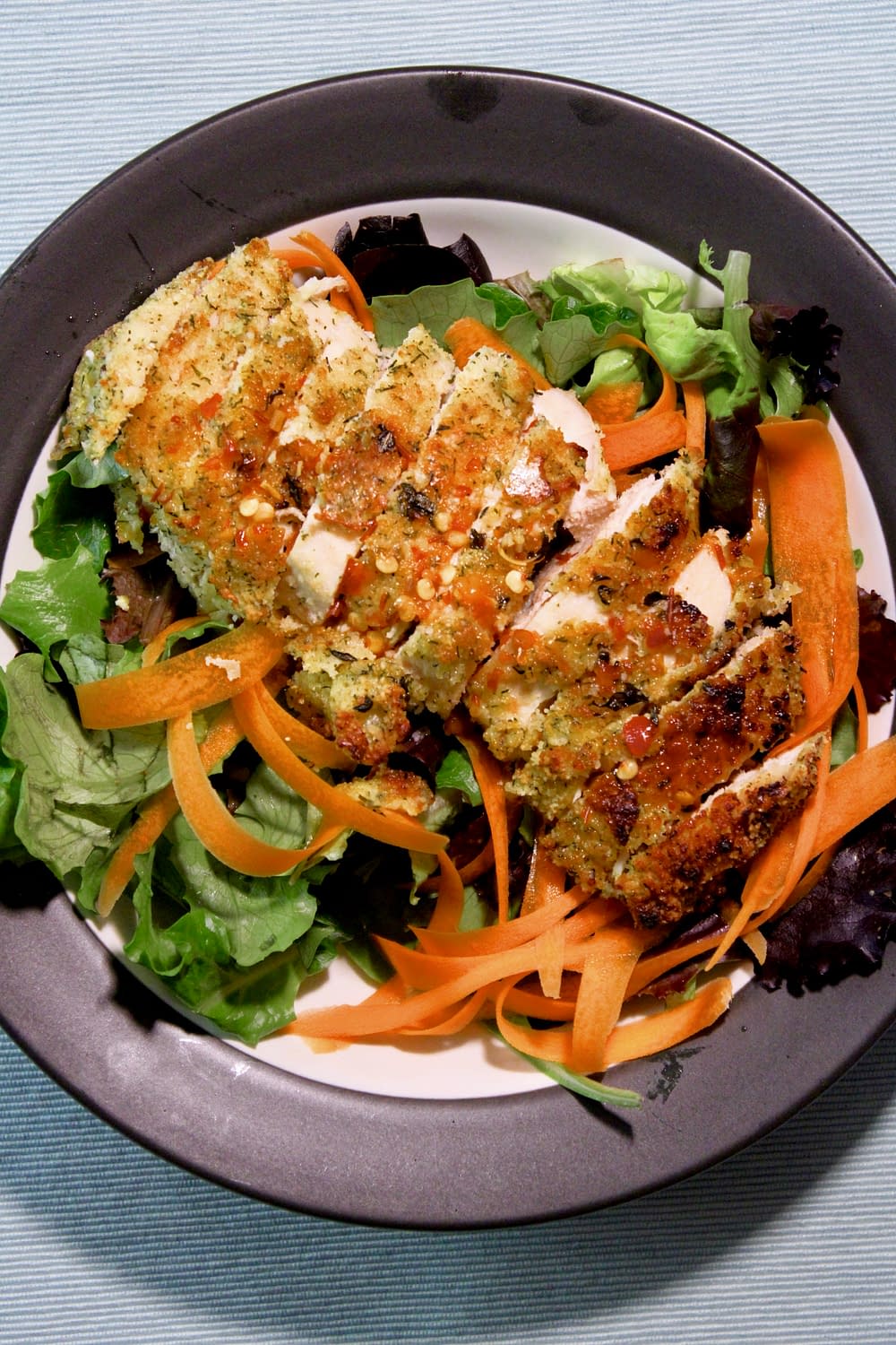 Crispy Chicken Salad with Sweet Chili Drizzle