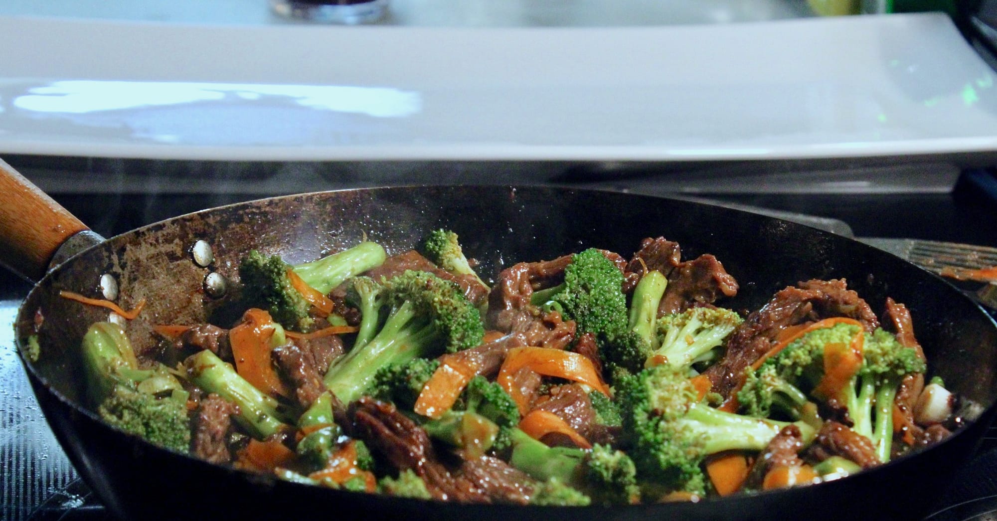Completed beef with broccoli
